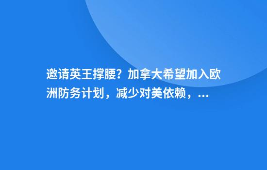 邀请英王撑腰？加拿大希望加入欧洲防务计划，减少对美依赖，特朗普：成为美国第51个州，免费用“金穹”