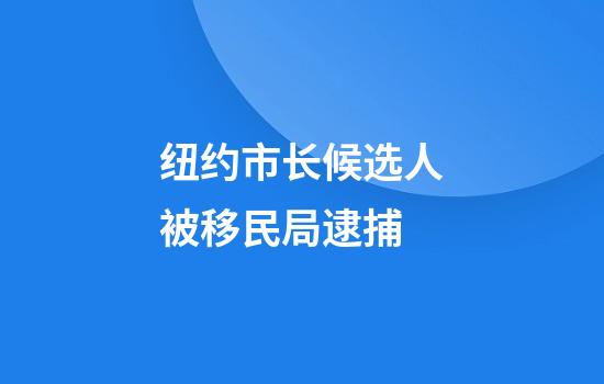 纽约市长候选人被移民局逮捕