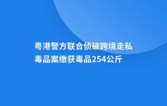 粤港警方联合侦破跨境走私毒品案缴获毒品254公斤