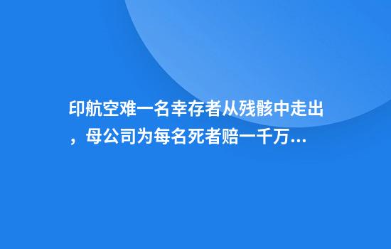 印航空难一名幸存者从残骸中走出，母公司为每名死者赔一千万卢比