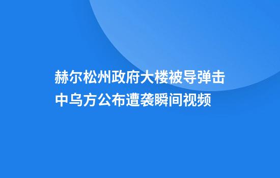 赫尔松州政府大楼被导弹击中乌方公布遭袭瞬间视频