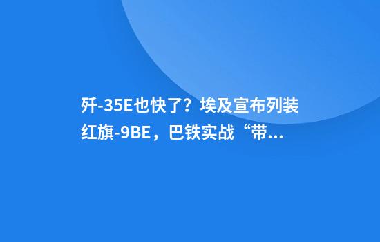 歼-35E也快了？埃及宣布列装红旗-9BE，巴铁实战“带货”出大单！