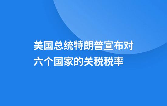 美国总统特朗普宣布对六个国家的关税税率