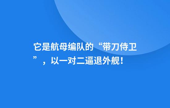 它是航母编队的“带刀侍卫”，以一对二逼退外舰！