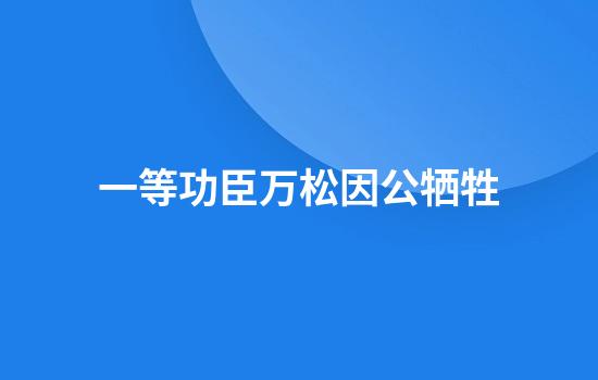 一等功臣万松因公牺牲