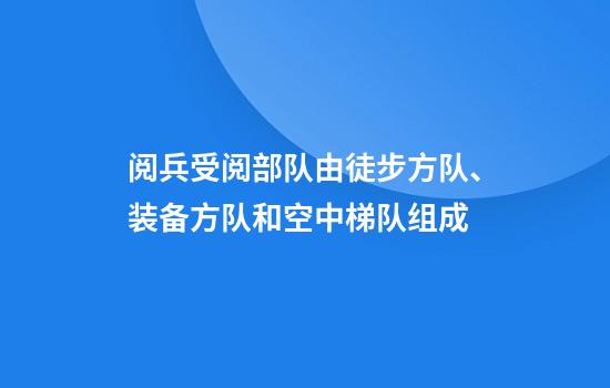 阅兵受阅部队由徒步方队、装备方队和空中梯队组成